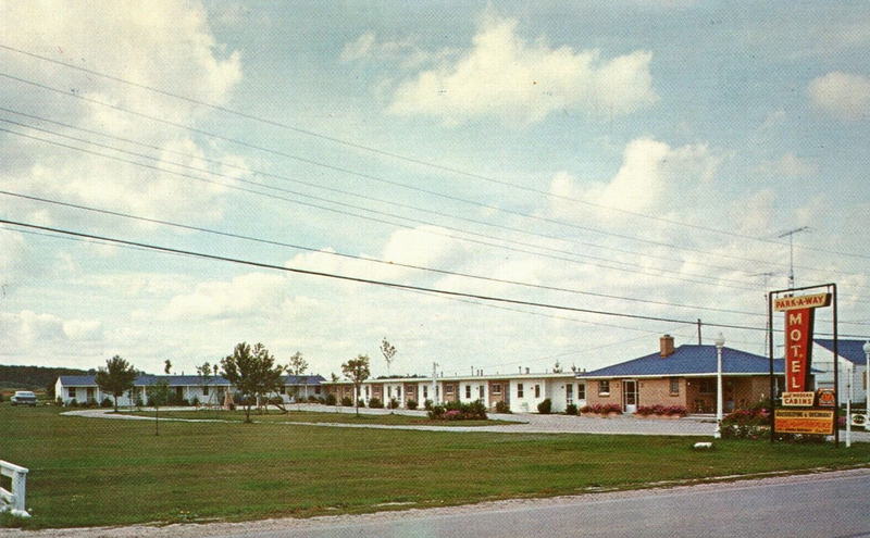 Park-A-Way Motel - Old Postcard (newer photo)